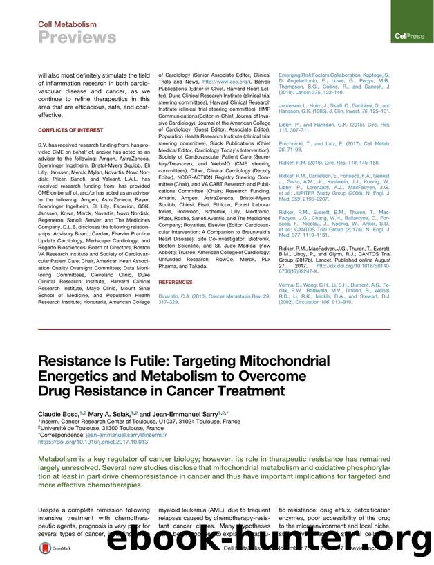 Resistance Is Futile: Targeting Mitochondrial Energetics and Metabolism to Overcome Drug Resistance in Cancer Treatment by Claudie Bosc & Mary A. Selak & Jean-Emmanuel Sarry