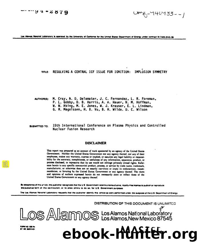 Resolving a central ICF issue for ignition   implosion symmetry  None by LANL Research Library LWW Project
