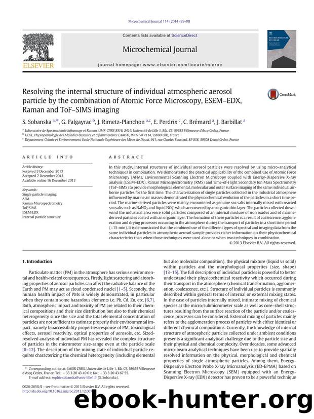 Resolving the internal structure of individual atmospheric aerosol particle by the combination of Atomic Force Microscopy, ESEMâEDX, Raman and ToFâSIMS imaging by S. Sobanska & G. Falgayrac & J. Rimetz-Planchon & E. Perdrix & C. Brémard & J. Barbillat