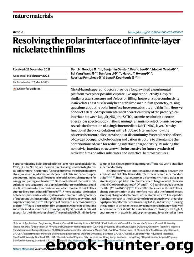 Resolving the polar interface of infinite-layer nickelate thin films by unknow