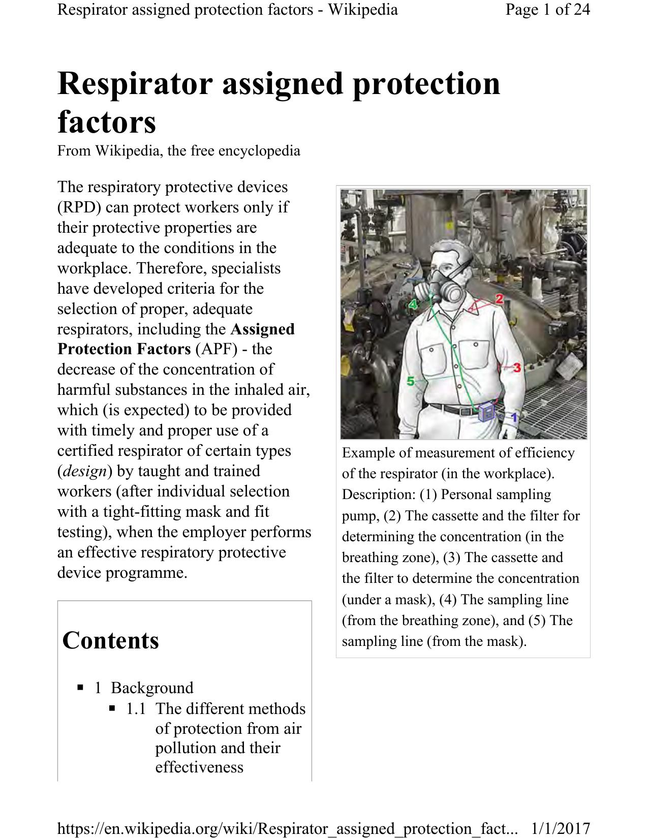 Respirator Assigned Protection fa-2017 by Unknown