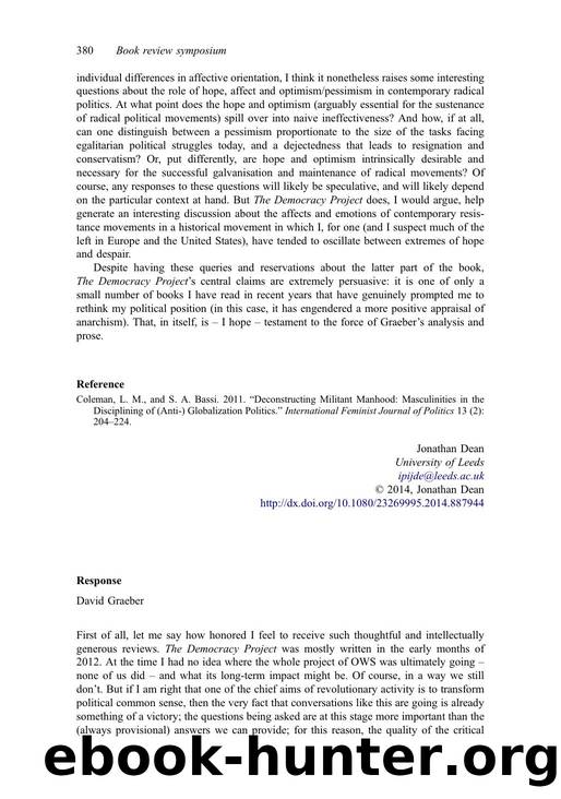 Response by David Graeber