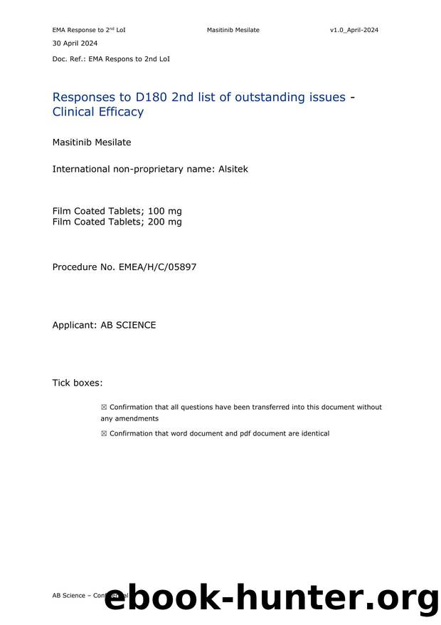 Response to List of questions_list of outstanding issues - quality_nonclinical_clinical by Ikäheimo Pauliina