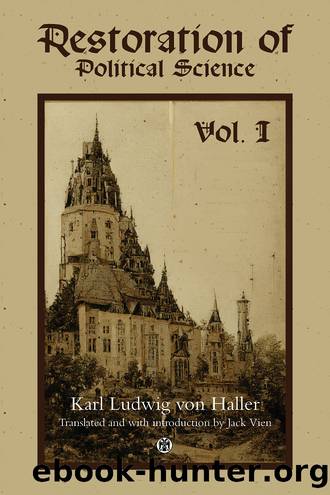 Restoration of Political Science by Karl Ludwig von Haller