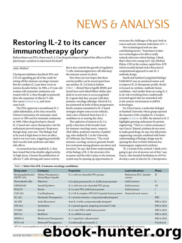 Restoring IL-2 to its cancer immunotherapy glory by Asher Mullard