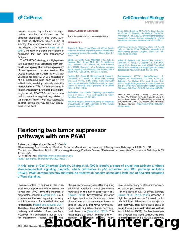 Restoring two tumor suppressor pathways with one PAWI by Rebecca L. Myers & Peter S. Klein