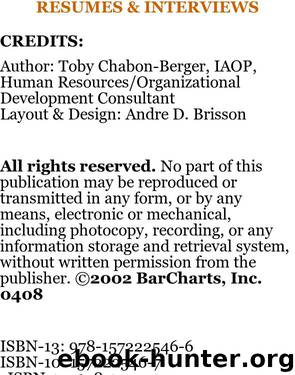 Resumes & Interviews by Toby Chabon-Berger IAOP Human Resources/Organizational Development Consultant