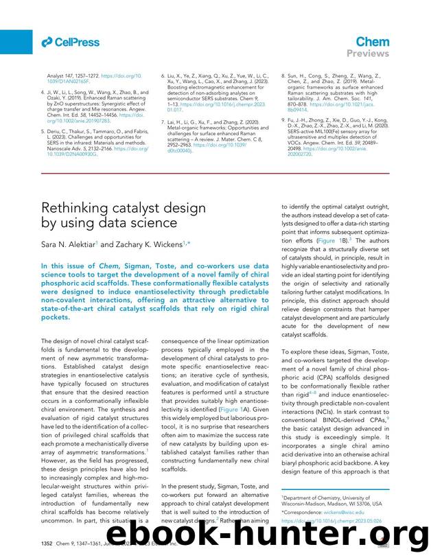 Rethinking catalyst design by using data science by Sara N. Alektiar & Zachary K. Wickens
