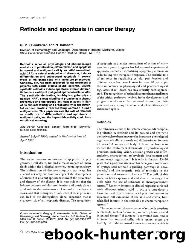 Retinoids and apoptosis in cancer therapy by Unknown