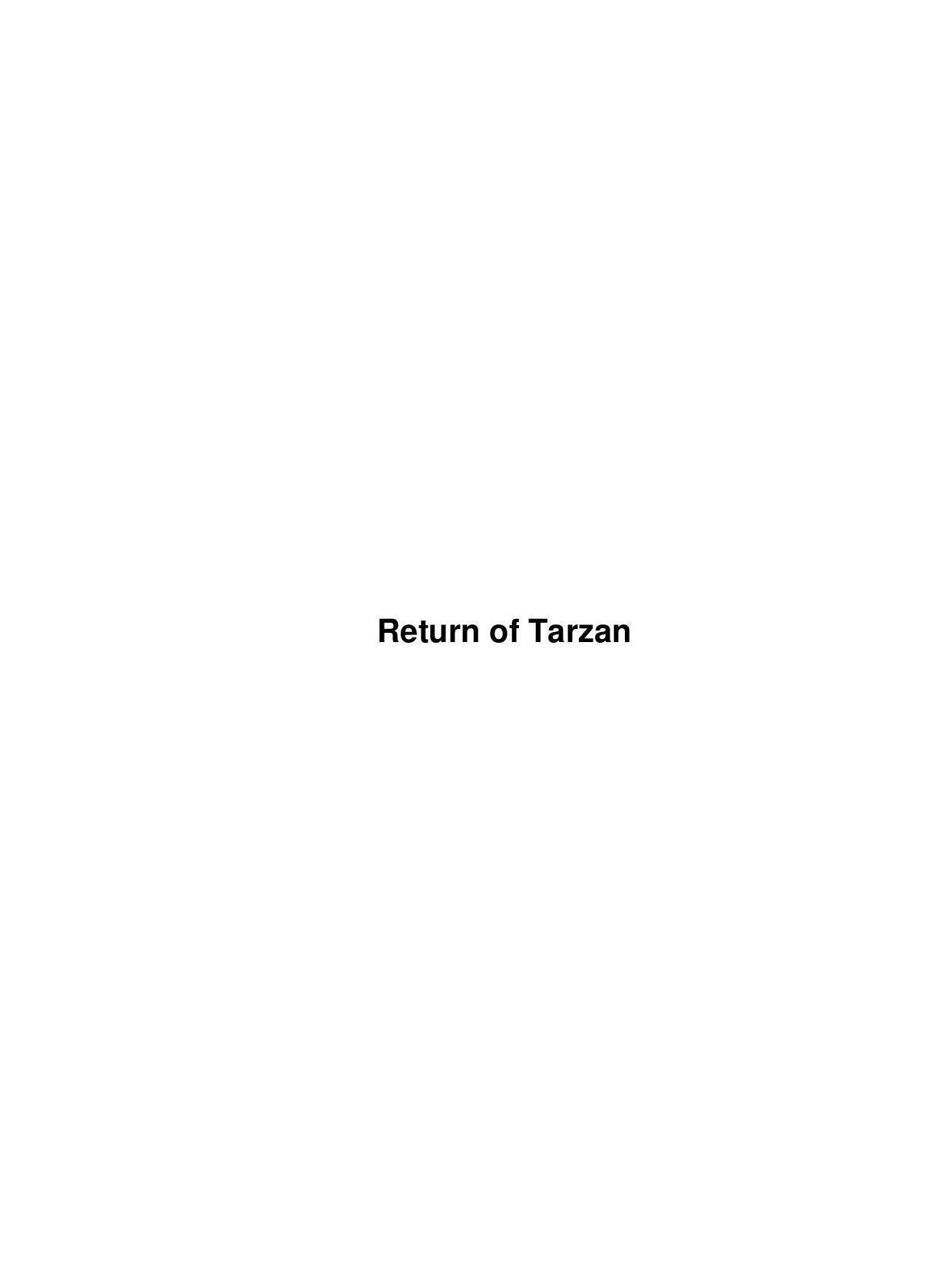 Return of Tarzan by Unknown