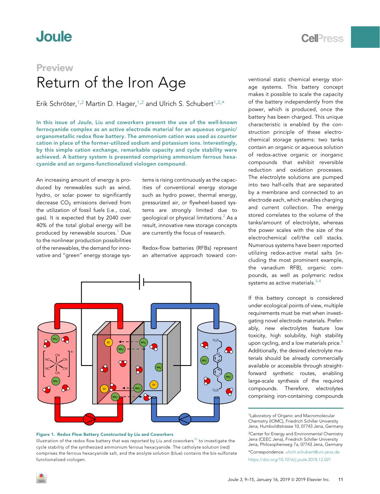 Return of the Iron Age by Erik Schröter & Martin D. Hager & Ulrich S. Schubert