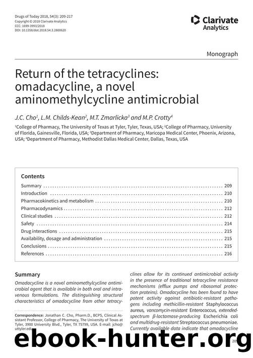 Return of the tetracyclines: omadacycline, a novel aminomethylcycline antimicrobial by Copyright © 2018 Clarivate Analytics