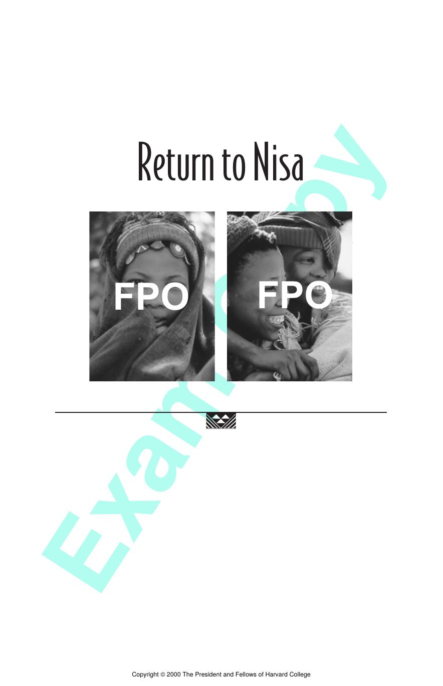 Return to Nisa by Marjorie Shostak