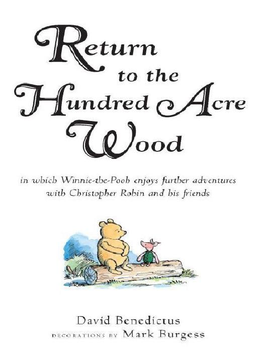 Return to the Hundred Acre Wood by David Benedictus Mark Burgess