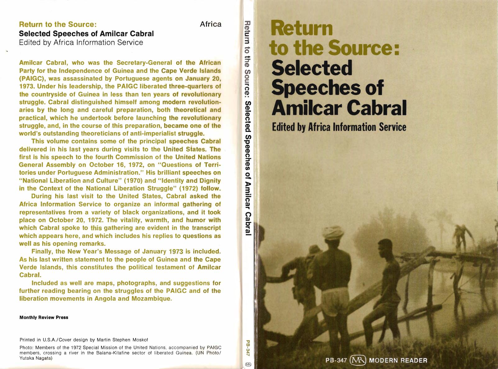 Return to the Source Cabral by Unknown