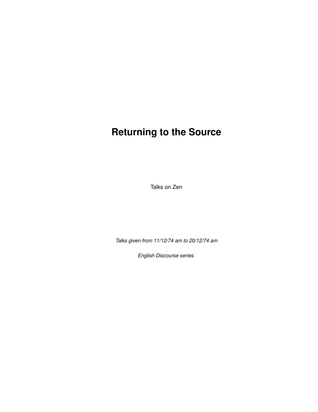 Returning to the Source by unknow