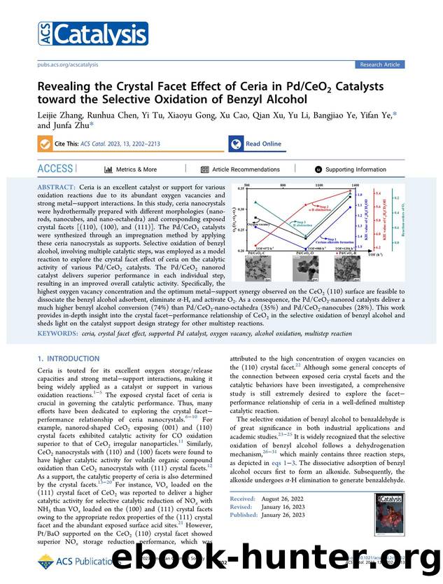 Revealing the Crystal Facet Effect of Ceria in PdCeO2 Catalysts toward the Selective Oxidation of Benzyl Alcohol by unknow