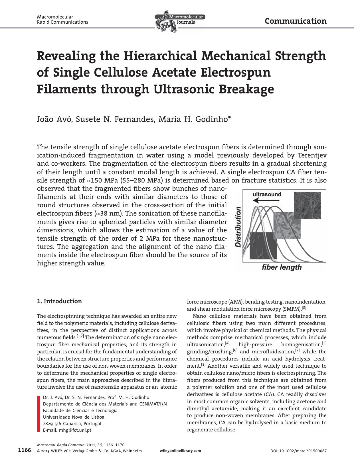 Revealing the Hierarchical Mechanical Strength of Single Cellulose Acetate Electrospun Filaments through Ultrasonic Breakage by Unknown