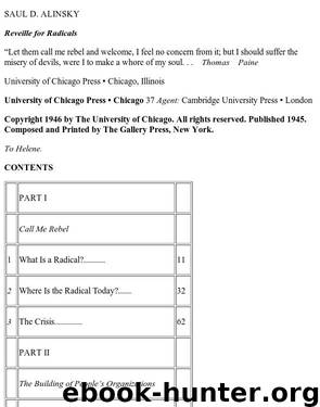 Reveille for Radicals - Saul Alinsky by Saul Alinsky