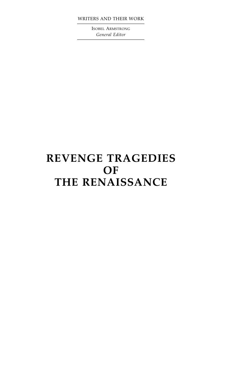 Revenge Tragedies of the Renaissance by Janet Clare