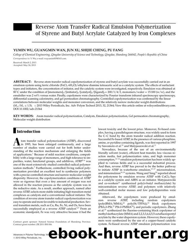 Reverse Atom Transfer Radical Emulsion Polymerization of Styrene and Butyl Acrylate Catalyzed by Iron Complexes by Unknown