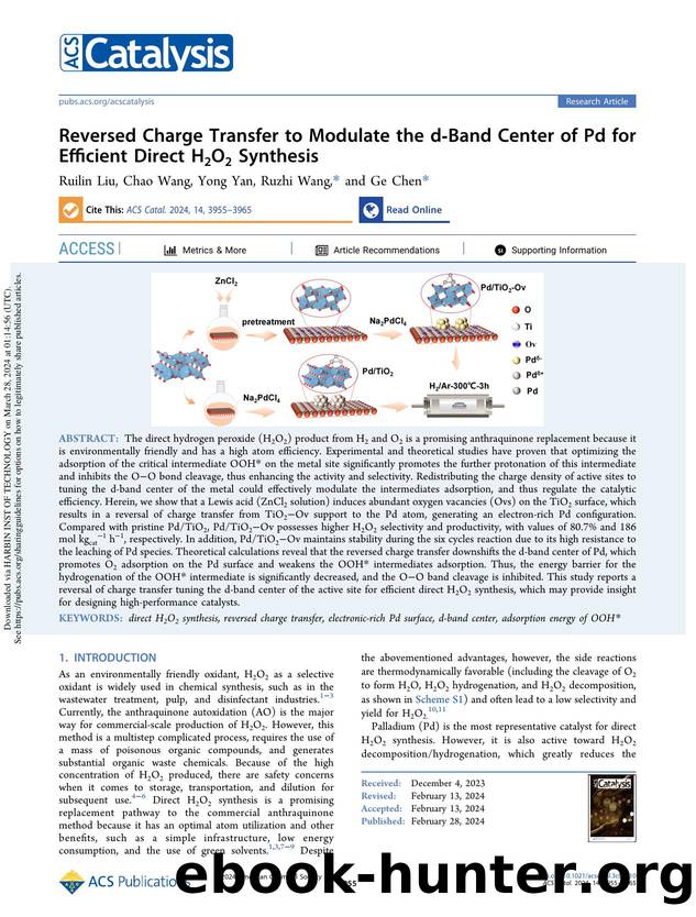 Reversed Charge Transfer to Modulate the d-Band Center of Pd for Efficient Direct H2O2 Synthesis by Ruilin Liu Chao Wang Yong Yan Ruzhi Wang & Ge Chen