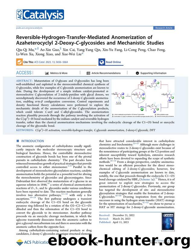 Reversible-Hydrogen-Transfer-Mediated Anomerization of Azaheterocyclyl 2-Deoxy-C-glycosides and Mechanistic Studies by unknow