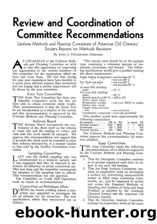 Review and coordination of committee recommendations by Unknown