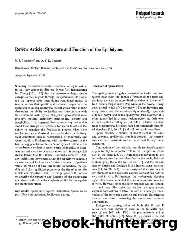 Review article: Structure and function of the epididymis by Unknown