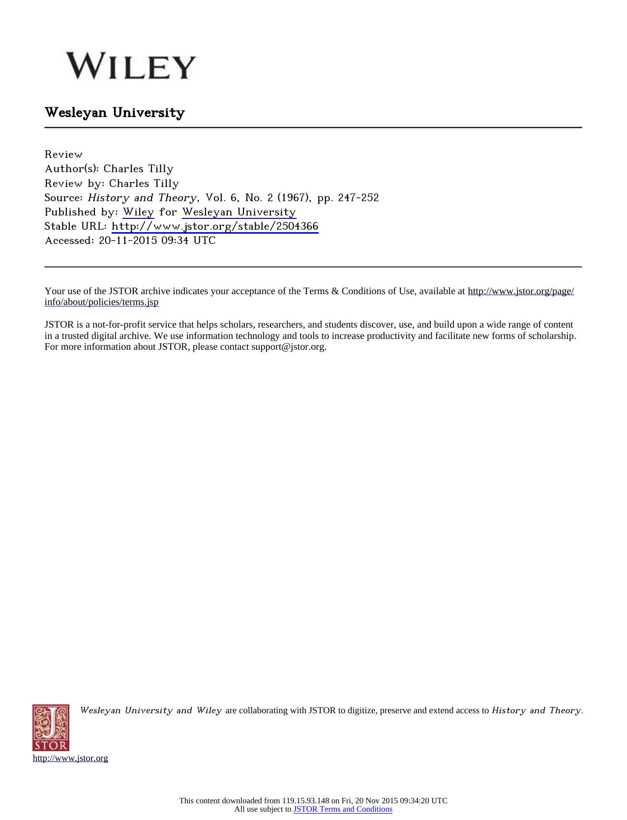 Review by Charles Tilly by NEW WAYS IN HISTORY. London The Times Literary Supplement No. 3 345