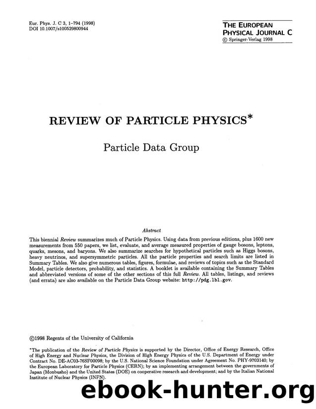 Review of Particle Physics by Unknown