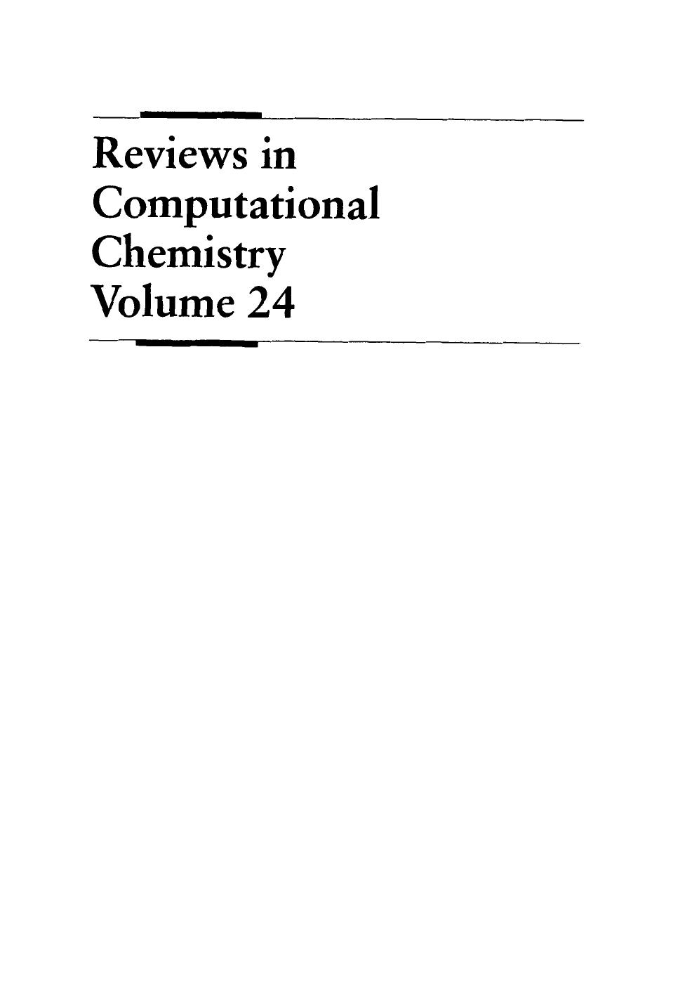 Reviews in Computational Chemistry, Vol. 24 by Kenny B. Lipkowitz Thomas R. Cundari Donald B. Boyd