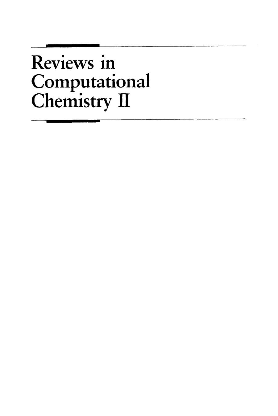 Reviews in Computational Chemistry, Volume 2 by Kenneth B. Lipkowitz Donald B. Boyd