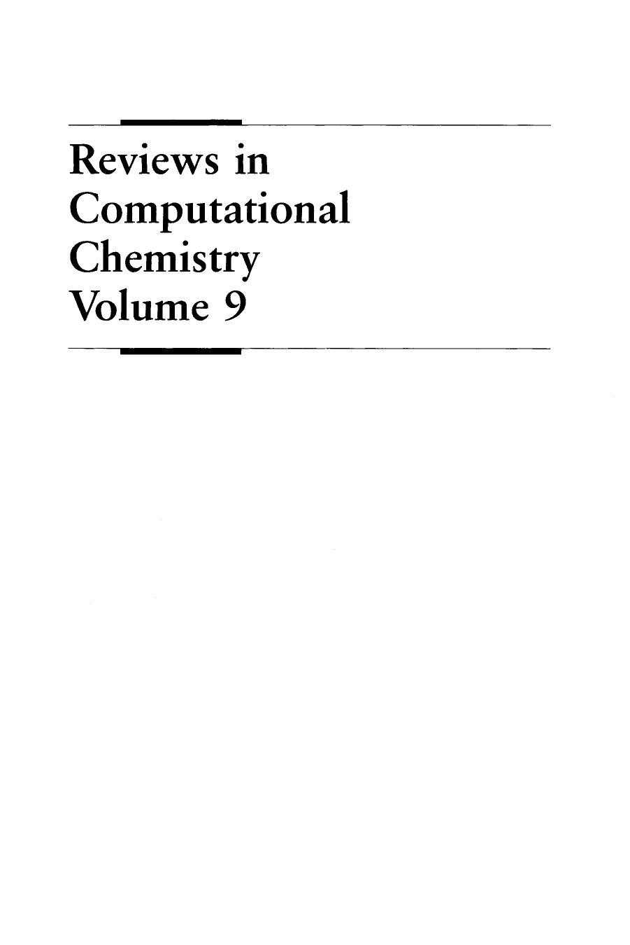 Reviews in Computational Chemistry, Volume 9 by Kenneth B. Lipkowitz Donald B. Boyd