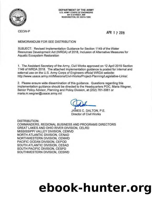 Revised Implementation Guidance for Section 1149 by Unknown