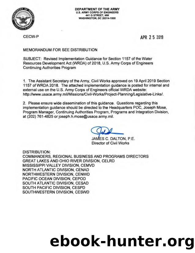 Revised Implementation Guidance for Section 1157 by Unknown