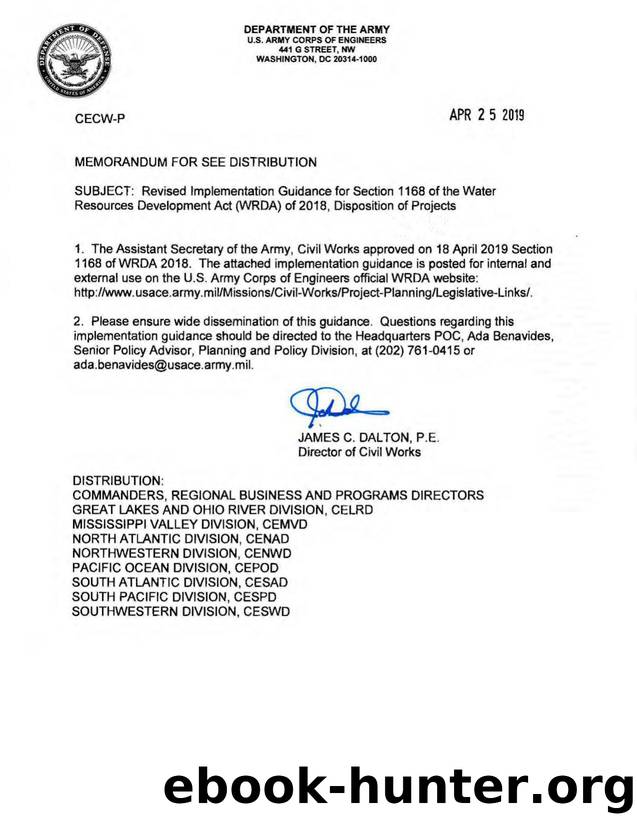 Revised Implementation Guidance for Section 1168 by Unknown