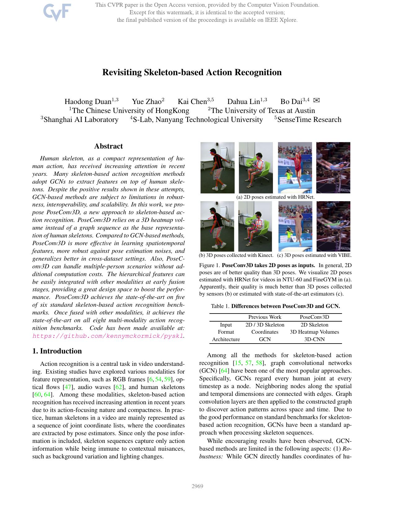 Revisiting Skeleton-Based Action Recognition by Haodong Duan & Yue Zhao & Kai Chen & Dahua Lin & Bo Dai