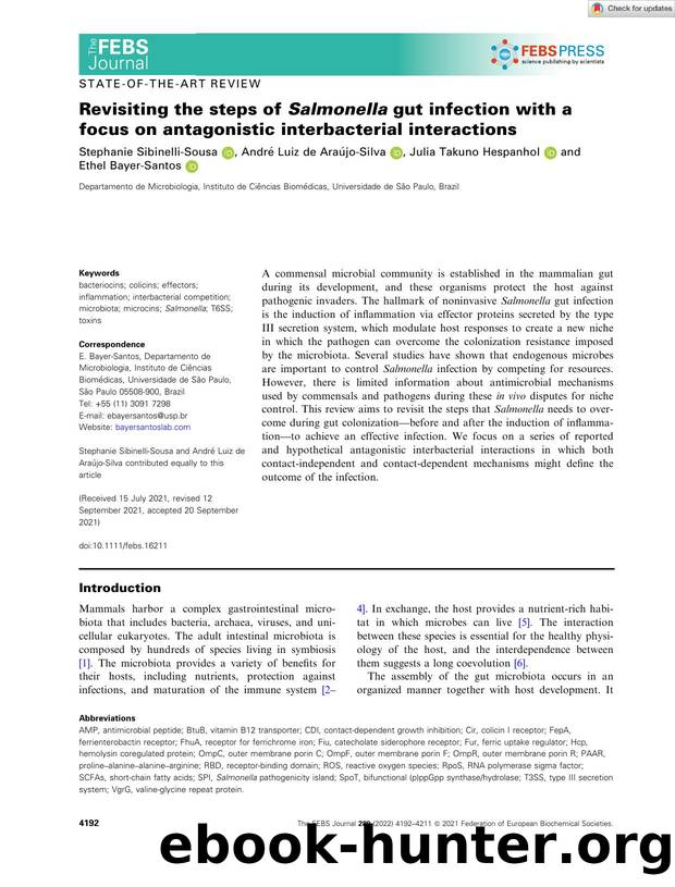 Revisiting the steps of Salmonella gut infection with a focus on antagonistic interbacterial interactions by Unknown