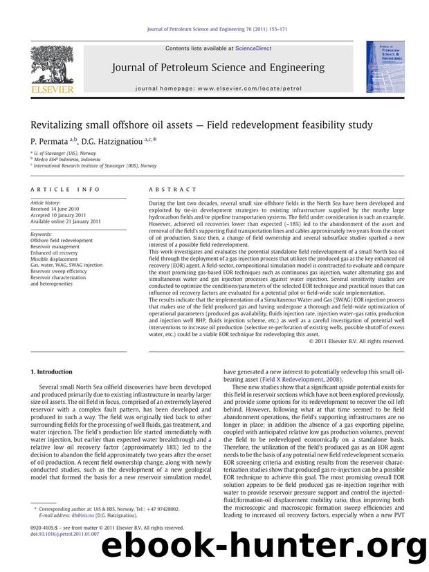Revitalizing small offshore oil assets â Field redevelopment feasibility study by P. Permata & D.G. Hatzignatiou