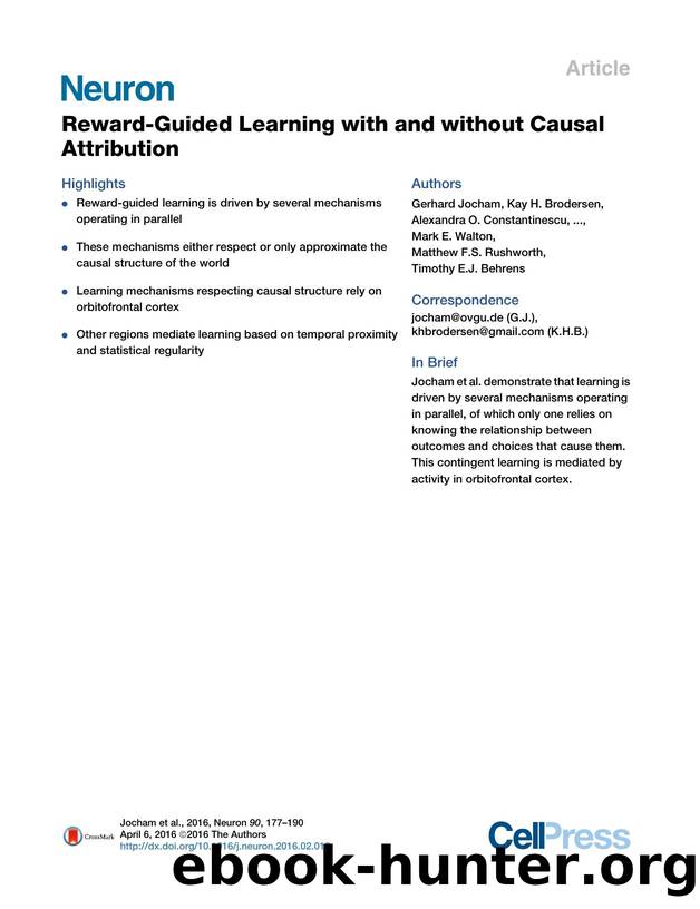Reward-Guided Learning with and without Causal Attribution by unknow