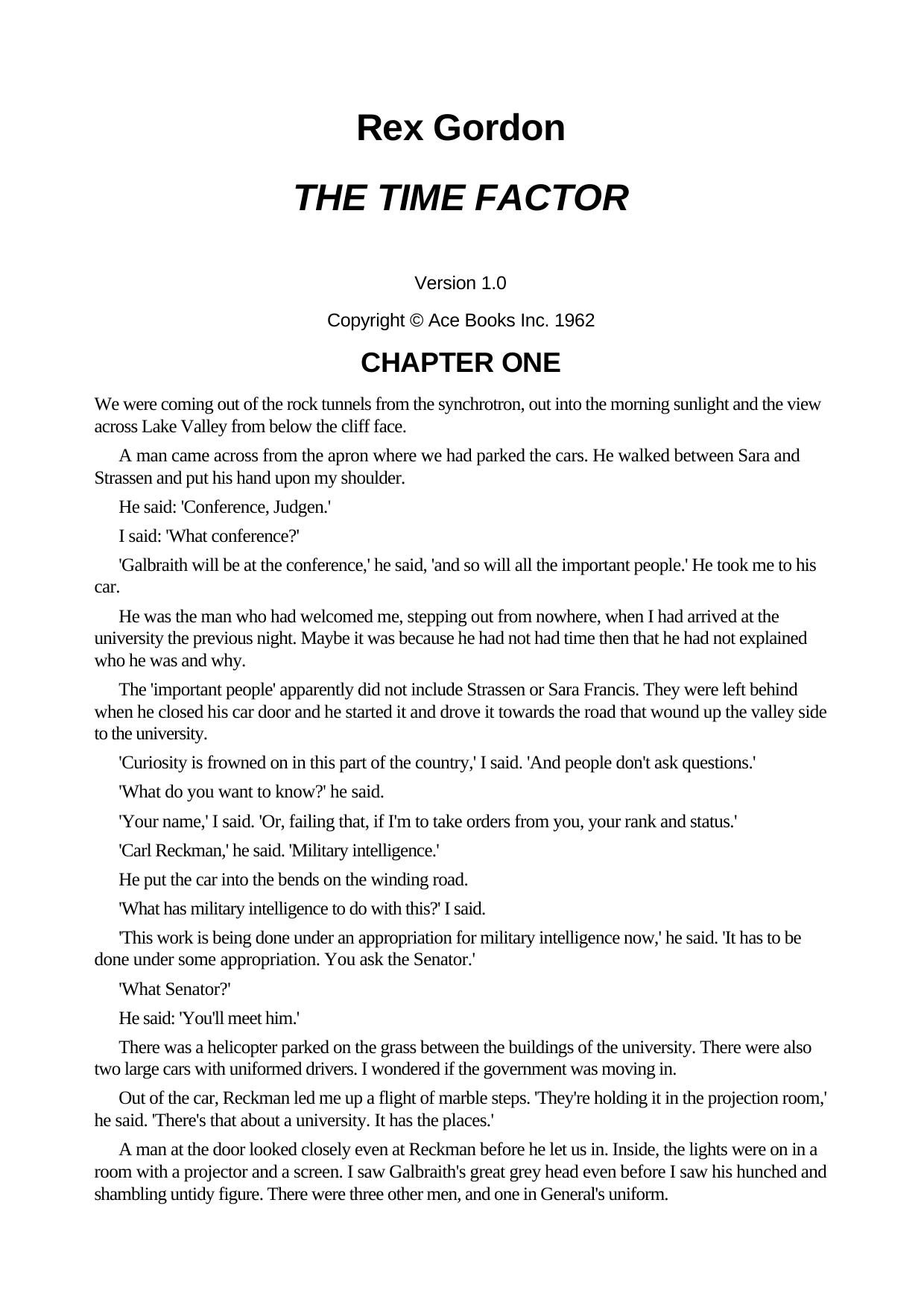 Rex Gordon The Time Factor by Unknown
