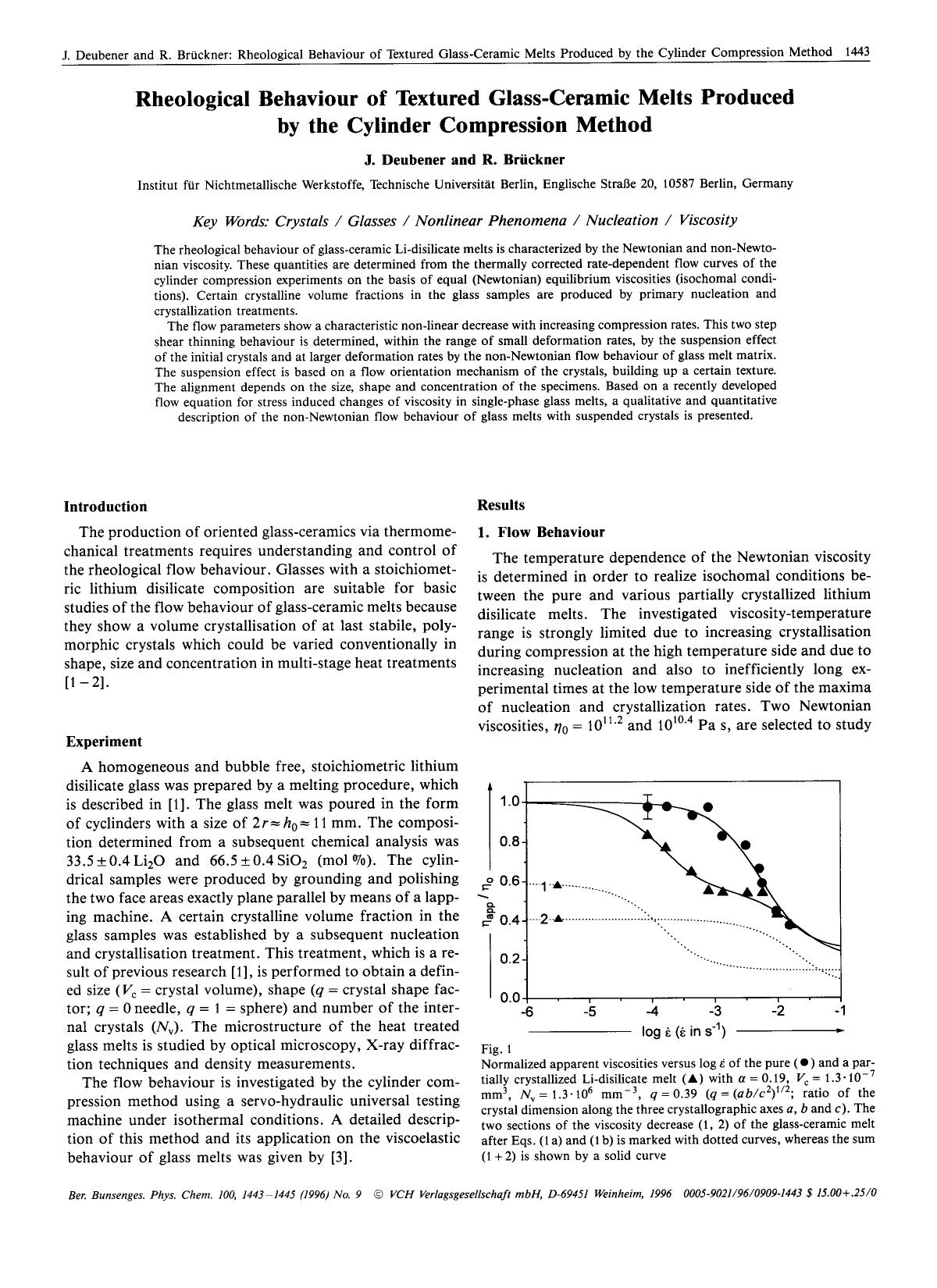 Rheological behaviour of textured glass-ceramic melts produced by the cylinder compression method by Unknown