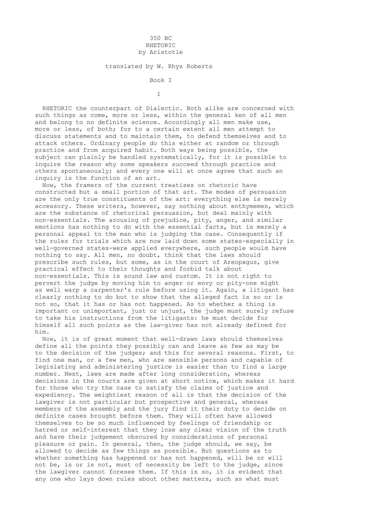 Rhetoric by Aristotle