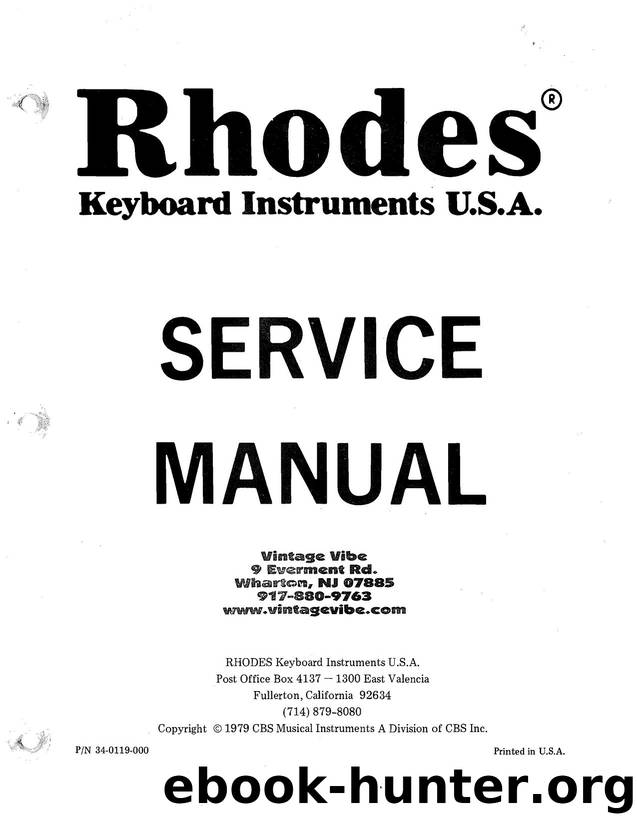 Rhodes Keyboard Instruments Service Manual by Unknown