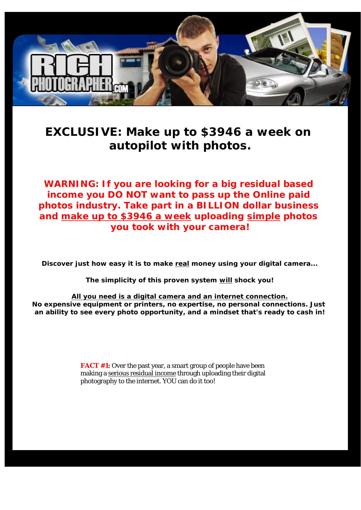 Rich Photographer - Make Money With Online Photos! by Best of Kuszter's Collection
