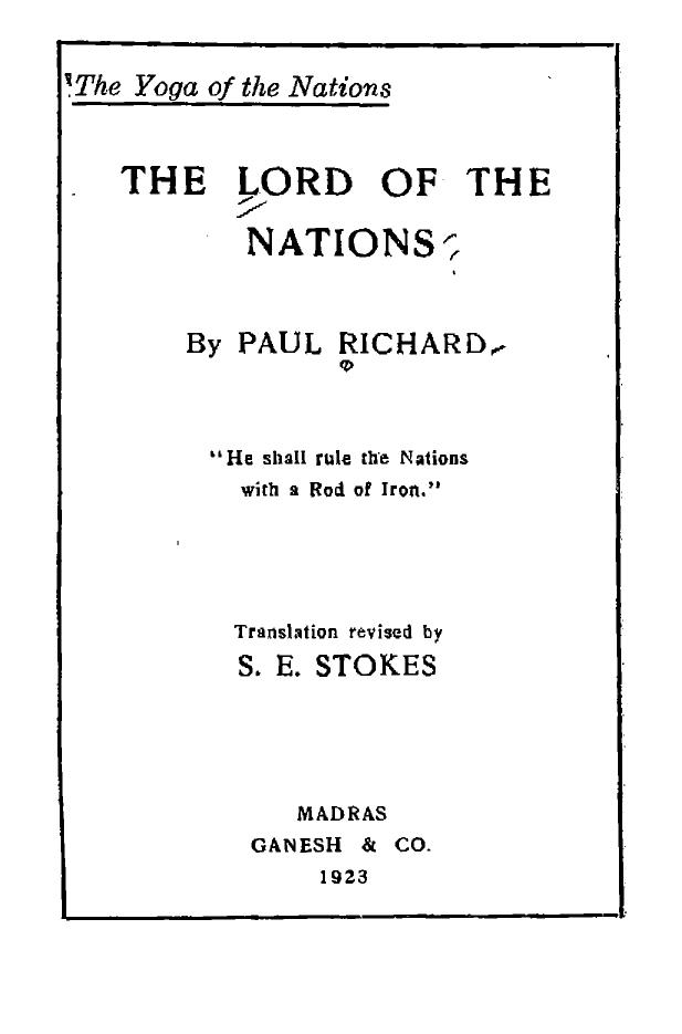 Richard Paul - Yoga (Lord) of the Nations by 1923