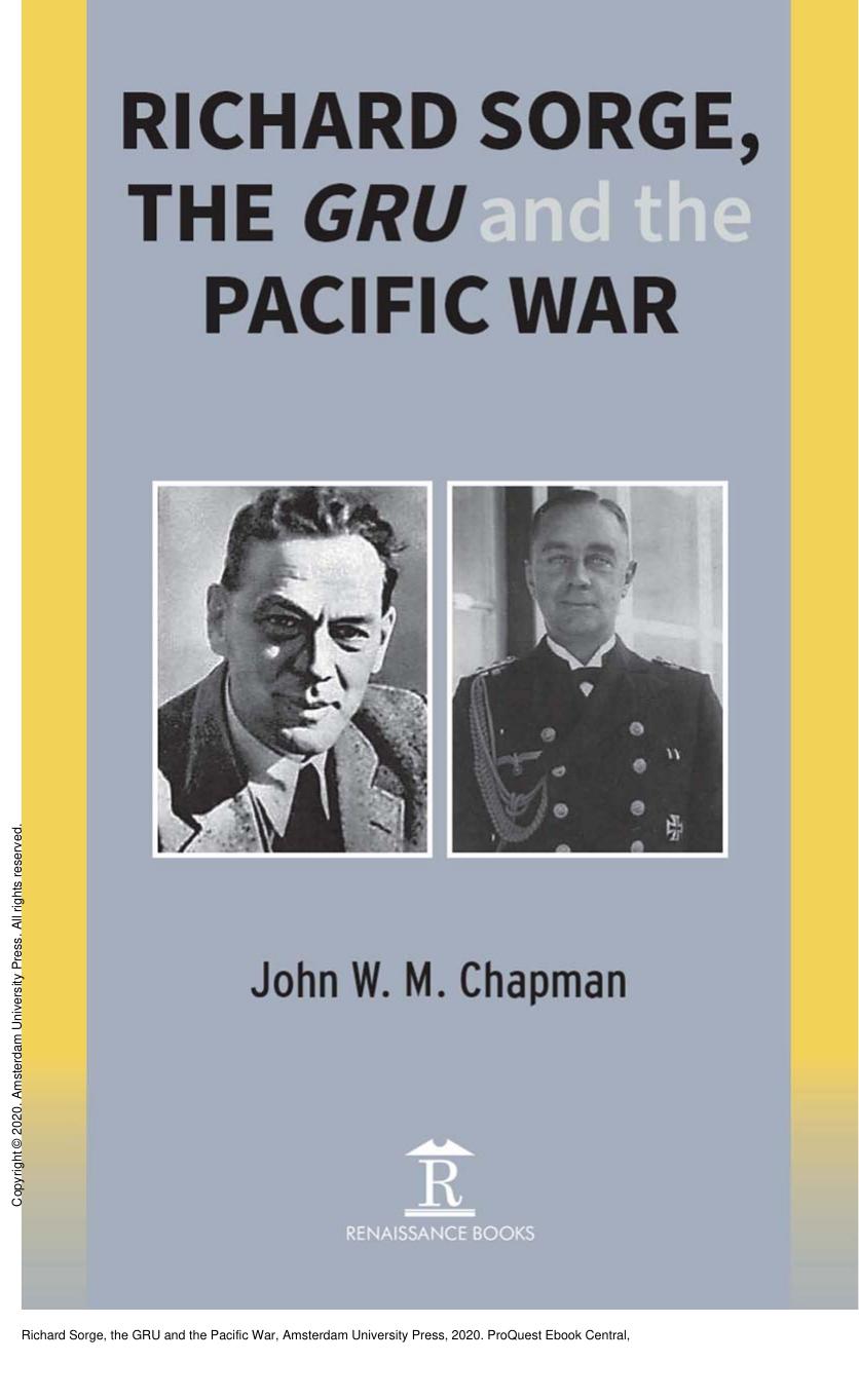 Richard Sorge, the GRU and the Pacific War by John W. M. Chapman