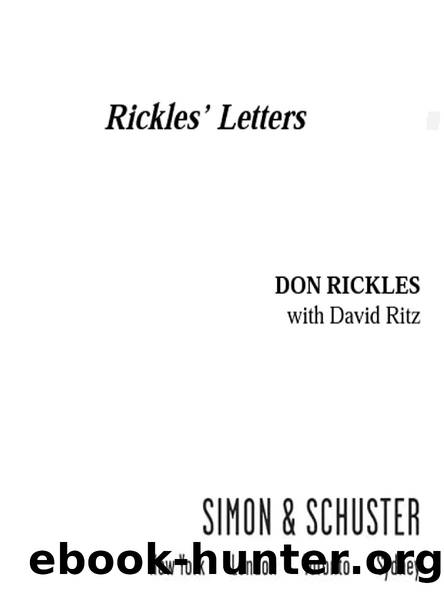 Rickles’ Letters by DON RICKLES & David Ritz