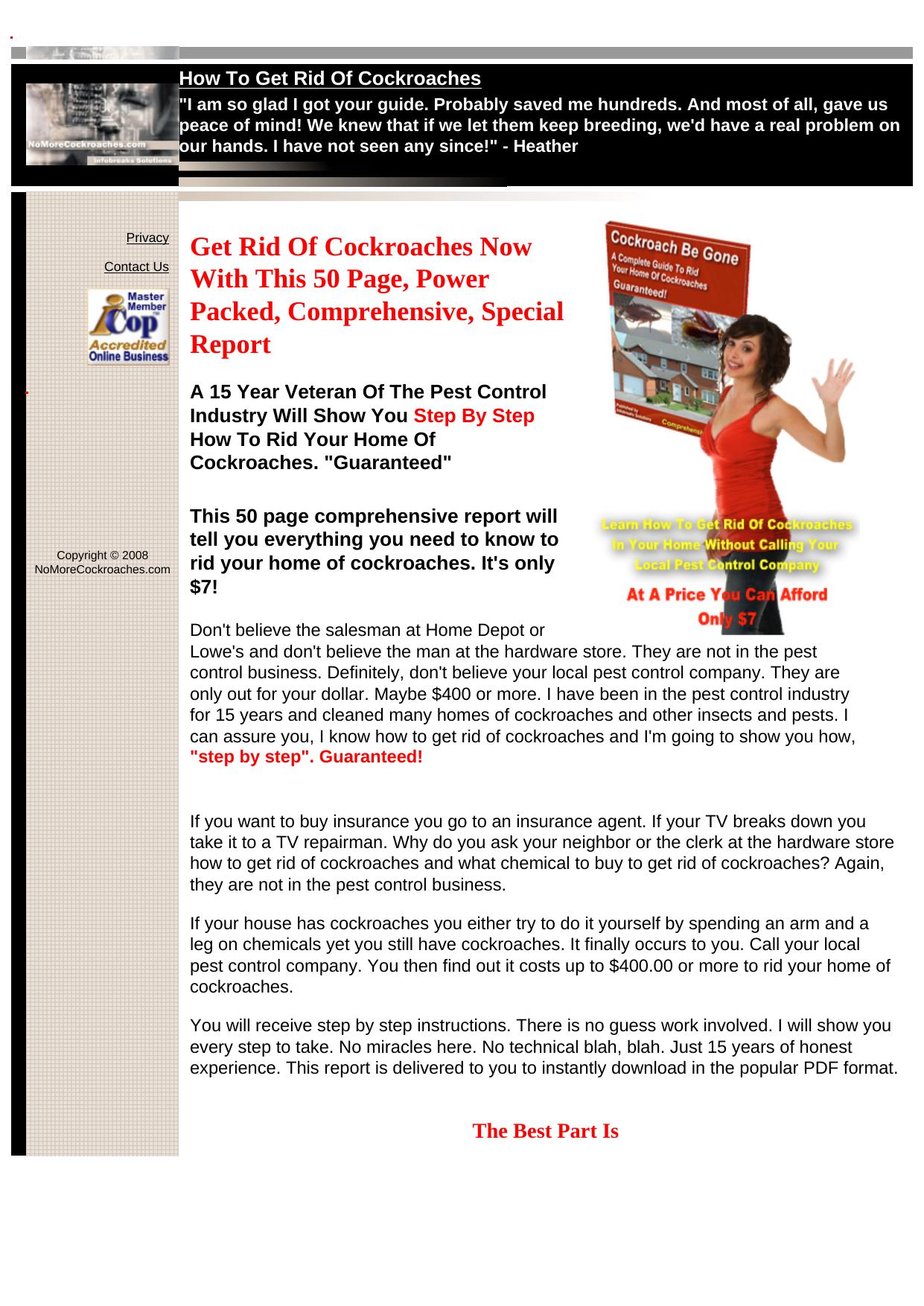 Rid Your Home Of Cockroaches. by Best of Kuszter's Collection